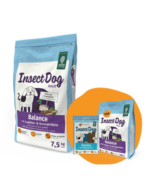 Hrana caini adulti GREEN PETFOOD InsectDog Balance 7,5kg + 900g & Denties GRATIS