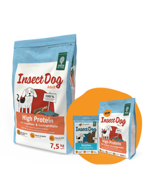 Hrana caini GREEN PETFOOD InsectDog High Protein 7,5kg + 900g & Denties GRATIS