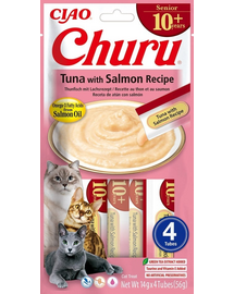 INABA Churu Cat Senior Tuna with Salmon 4x14g recompensa pisici senioare cu ton si somon