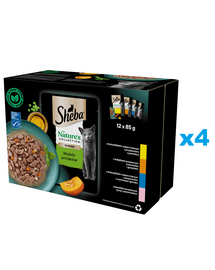SHEBA Nature’s Collection 48x85g hrana umeda pisici, 4 sortimente in sos