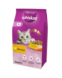 WHISKAS Adult 14kg + WHISKAS Adult 12x400 g pui în aspic