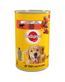 PEDIGREE Conserva hrana umeda pentru caini, cu vita si ficat in aspic 400 g