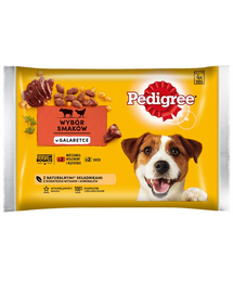 PEDIGREE Hrana umeda pentru caini cu vita, ficat si pasare in aspic 4x100 g