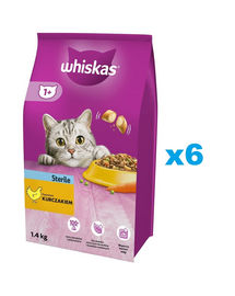 WHISKAS Sterile 6x1.4 kg hrana cu pui pentru pisici sterilizate