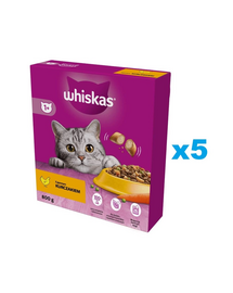 WHISKAS Adult 5x800 g hrana completa uscata cu pui delicios pentru pisici adulte