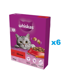WHISKAS Adult 6x300g hrana uscata pentru pisici adulte cu carne de vita delicioasa