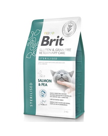 BRIT Grain Free Veterinary Care Cat Sterilised Salmon Pea 2 kg hrana pentru pisici sterilizate adulte