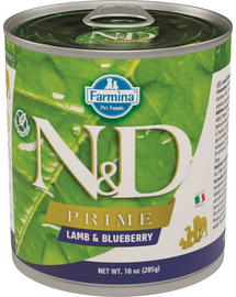 FARMINA N&D Prime - Hrană umedă pentru câini cu miel & afine 285 g