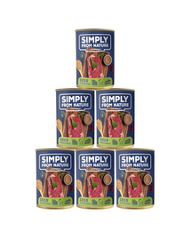 SIMPLY FROM NATURE Hrana umeda pentru caini, carne de vanat si hrisca 6 x 400 g