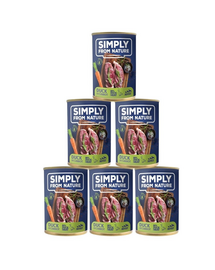SIMPLY FROM NATURE Hrana umeda pentru caini, cu rata si morcov 6 x 400 g