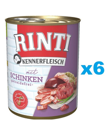 RINTI Kennerfleisch Ham cu sunca 6x400 g conserve pentru caini