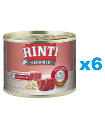 RINTI Sensible vita si orez 6x185 g caini cu alergii alimentare