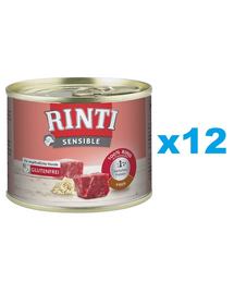 RINTI Sensible 12x185 g hrana umeda caini adulti cu alergii alimentare, vita si orez