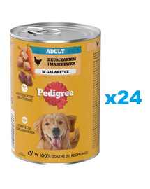 PEDIGREE Adult Set hrana umeda caine, cu pui si morcov 24x400g