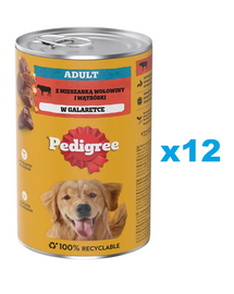 PEDIGREE Adult Conserve caine adult, cu vita si ficat in aspic 12x1200g