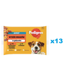 PEDIGREE Adult 52x100g plicuri hrana caine, cu vita, ficat si pasare in aspic