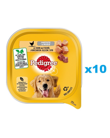 PEDIGREE  Adult 10x300 g Set mancare caini, mousse de pui si ulei de peste