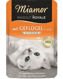 MIAMOR Ragout Royale in Jelly Poultry Kitten plic hrana pentru pisoi 100 g pasare in aspic
