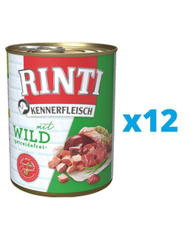RINTI Kennerfleisch Game hrana caini, cu vanat 12 x 400 g