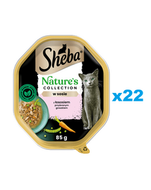 SHEBA Nature’s Collection somon si mazare in sos 22x85 g hrana umeda completa pentru pisici adulte