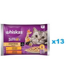WHISKAS Adult pliculete pisici 52x85g Creamy Variations hrana umeda pentru pisici adulte in sos cu: pui si legume, miel si curcan