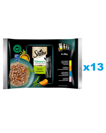 SHEBA Nature’s Collection mix plicuri mancare pisica 52x85 g in sos cu bucati de pui, curcan, ton, somon