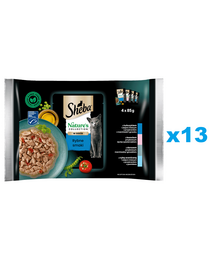 SHEBA Nature’s Collection 52x85 g hrana la plic cu sos pentru pisica, mix peste
