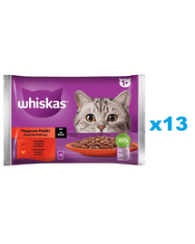 WHISKAS pui si vita in sos 52x85g hrana umeda pisica adulta