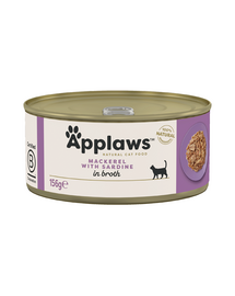 APPLAWS Cat mancare umeda pentru pisica, cu macrou si sardine 156 g
