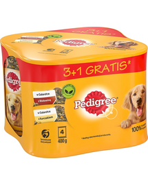 PEDIGREE Adult Conserve pentru caini 4x400 g cu pui si vita in aspic