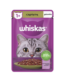 Hrană umedă pisici adulte în gelatină WHISKAS plic 85 g cu miel