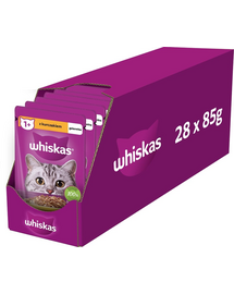 WHISKAS Adult plic 28x85g hrana umeda pentru pisici adulte in jeleu de pui