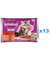 Plicuri WHISKAS Junior 52x85g Classic Meals in sos cu vita si pui