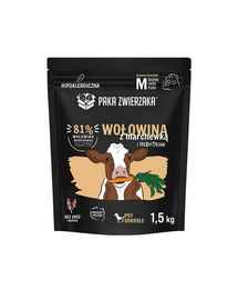PAKA ZWIERZAKA Seventh Heaven mancare pentru caini M 1,5kg cu vita si morcovi