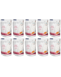 DOLINA NOTECI PIPER Animals Cat cu somon 10x100 g hrană umedă pentru pisici