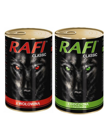DOLINA NOTECI Rafi Classic Conserve pentru caini, cu vita si vanat 12x800g