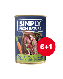 SIMPLY FROM NATURE pachet conserve caini 6 x 400 g + 1 GRATIS rata si morcov