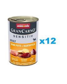 ANIMONDA Grancarno Sensitive indyk z ziemniakami 12x400 g