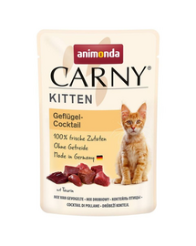 ANIMONDA Carny Kitten hrană umedă pisoi cocktail de pasăre 85 g