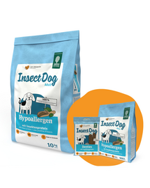 GREEN PETFOOD InsectDog Hypoallergen 10kg hrana caini + 900g & Denties GRATIS