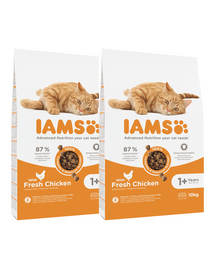 IAMS for Vitality dla dorosłych kotów ze świeżym kurczakiem 20 kg (2 x 10 kg)