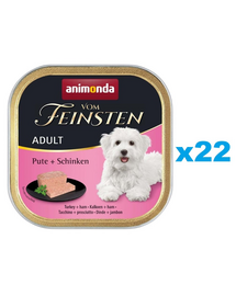 ANIMONDA Vom Feinsten Adult Turkey&Ham 22x150 g indyk i szynka dla dorosłych psów
