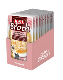 INABA CIAO Broth Bulion z kurczakiem i łososiem dla kotów 12x40g
