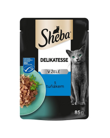 Hrană umedă pisici adulte ton în gelatină SHEBA Delicacy plic 85 g