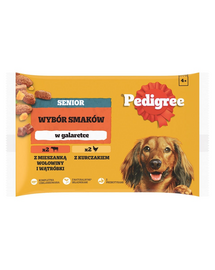 PEDIGREE Senior plicuri caini senior 4x100 g in jeleu, vita, pui si ficat
