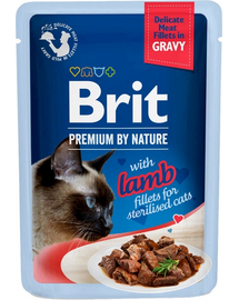 BRIT Premium By Nature Fillets in Gravy for Sterilized Cats cu miel 24x85g hrana umeda pisici sterilizate