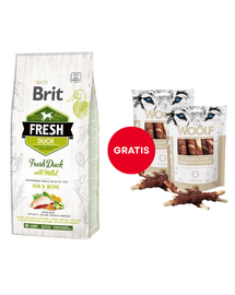 Hrana BRIT Fresh Active Run&Work 12 kg + WOOLF Chicken And Rawhide Twister 2 x 100g GRATIS