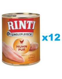 RINTI Singlefleisch Chicken Pure monobiałkowa kurczak 12x800 g