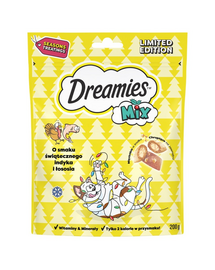 DREAMIES Mix 200g recompense crocante cu aroma de curcan si somon pentru pisici
