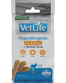 FARMINA Vet Life Dental Treat Hypoallergenic Fish Mini 60 g Baton dentar cu peste, pentru caini de talie mica